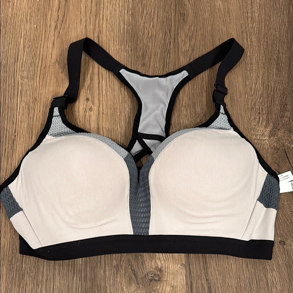 Victoria's Secret Black and Gray Racerback Sports Bra